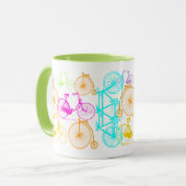 ヴィンテージモダンブライトカラーネオンパターン マグカップ (正面左)