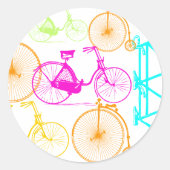 ヴィンテージモダンブライトカラーネオンパターン ラウンドシール (正面)