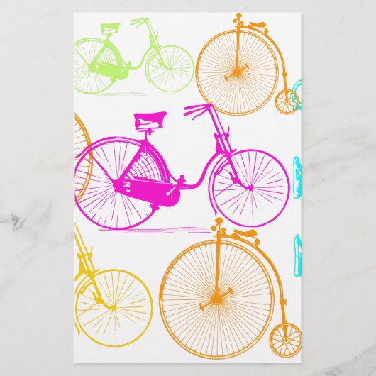 ヴィンテージモダンブライトカラーネオンパターン 便箋 (正面)