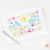 ヴィンテージモダンブライトカラーネオンパターン 長方形シール (封筒)