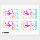 ヴィンテージモダンブライトカラーネオンパターン 長方形シール (シート)