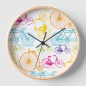 ヴィンテージモダンブライトカラーレトロパターン 壁時計 (正面)