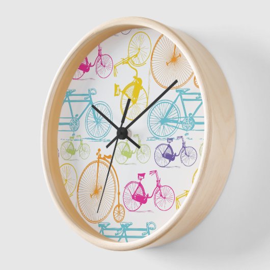 ヴィンテージモダンブライトカラーレトロパターン 壁時計 (傾斜)