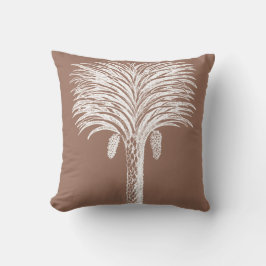 ヴィンテージモダンブラウンホワイトパームツリー クッション