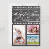 ヴィンテージモダンブラックとレッドのChalkboardフォトカード (正面)