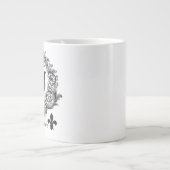 ヴィンテージモダンブラックのハロウィンカラス ジャンボコーヒーマグカップ (正面)