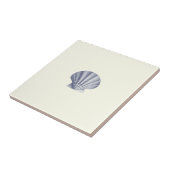 ヴィンテージモダンブルーシーシェルオンアイボリー タイル (側面)