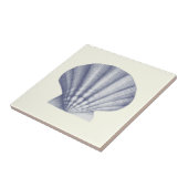 ヴィンテージモダンブルーシーシェルオンアイボリー タイル (側面)