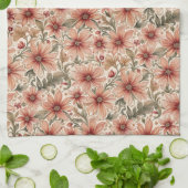 ヴィンテージモダンブロンズピーチフローラ キッチンタオル (折り畳み)