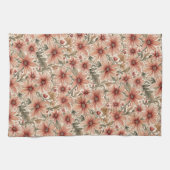 ヴィンテージモダンブロンズピーチフローラ キッチンタオル (横)