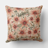 ヴィンテージモダンブロンズピーチフローラ クッション (裏面)