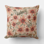 ヴィンテージモダンブロンズピーチフローラ クッション (正面)