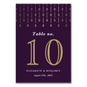 ヴィンテージモダンプラムパーフェイクプルゴールド結婚フォイル テーブルナンバー (裏面)