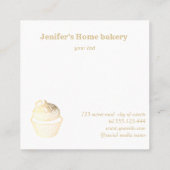 ヴィンテージモダンホイルのカップケーキ自家製ベーカリー スクエア名刺 (裏面)