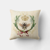 ヴィンテージモダンボタニカルクイーンビー クッション (裏面)