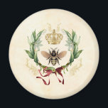 ヴィンテージモダンボタニカルクイーンビー マグネット<br><div class="desc">ヴィンテージモダン植物性クイーンビー蜂蜜の昆虫,レトロなヴィンテージのエレガント葉,花束植物園,夏の春フローラの葉,イラストレーションの水色スケッチ贅沢,王冠の芸術クイーンネクター,かわいい美しいバズ自然,黄色の翼の花動物,金ゴールド野生のミツバチの,昆虫蜂蜜のバグ,</div>