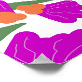 ヴィンテージモダンポップ・アートのフローラはっきりしたドードルアート ポスター (角)