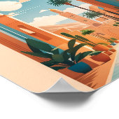 ヴィンテージモダンマラケチモロッコフラットベクターアート ポスター (角)