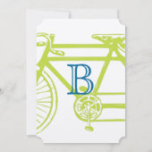 ヴィンテージモダンライム男の赤ちゃんシャワー 招待状 (裏面)