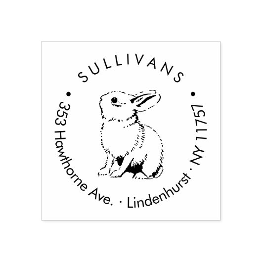 ヴィンテージモダンラビットスクリプトファミリー差出人住所 ラバースタンプ (インプリント)