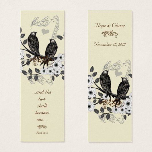 ヴィンテージモダンラブバード結婚ズラベル (正面&裏面)