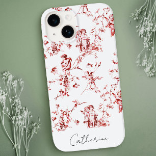 ヴィンテージモダンレッドキューピッドエンジェルスフローラトイル Case-Mate iPhone 14ケース