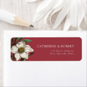 ヴィンテージモダンレッドホワイトクリスマスバラ ラベル (インサイチュ)