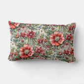 ヴィンテージモダンレッドローズアンドモミ ランバークッション (裏面)