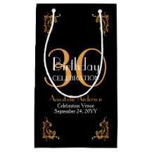 ヴィンテージモダンレトロブラック金ゴールド30th Birthday