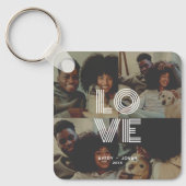 ヴィンテージモダンレトロラブタイポグラフィ4写真 キーホルダー (正面)