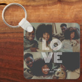 ヴィンテージモダンレトロラブタイポグラフィ4写真 キーホルダー (正面)