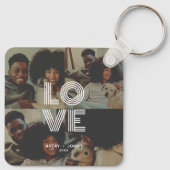 ヴィンテージモダンレトロラブタイポグラフィ4写真 キーホルダー (裏面)