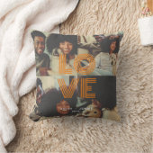 ヴィンテージモダンレトロラブタイポグラフィ4写真 クッション (ブランケット)