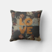 ヴィンテージモダンレトロラブタイポグラフィ4写真 クッション (裏面)