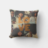 ヴィンテージモダンレトロラブタイポグラフィ4写真 クッション (正面)