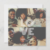 ヴィンテージモダンレトロラブタイポグラフィ4写真 ノートカード (正面)