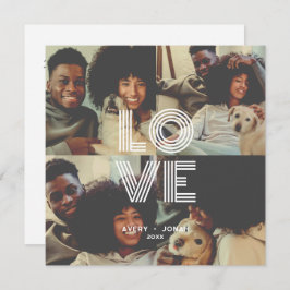 ヴィンテージモダンレトロラブタイポグラフィ4写真 ノートカード