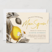 ヴィンテージモダンレモンメインスクイーズブライダルシャワー 招待状 (正面)
