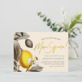 ヴィンテージモダンレモンメインスクイーズブライダルシャワー 招待状 (スタンド正面)