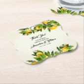 ヴィンテージモダンレモン果実 | 結婚s ペーパーコースター (アングル)