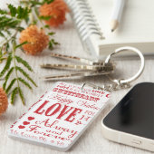 ヴィンテージモダンワードValentine Love collage キーホルダー (正面右)