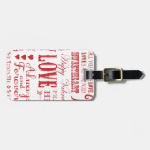 ヴィンテージモダンワードValentine Love collage ラゲッジタグ (正面横)