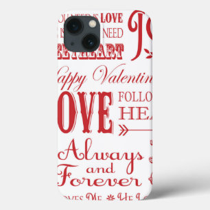 ヴィンテージモダンワードValentine Love collage iPhone 13ケース