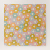 ヴィンテージモダン六角花柄パステル ジグソーパズル (横)