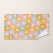 ヴィンテージモダン六角花柄パステル バスタオルセット (ハンドタオル)