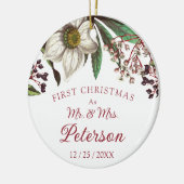 ヴィンテージモダン初めてのクリスマスはミセス セラミックオーナメント (左)