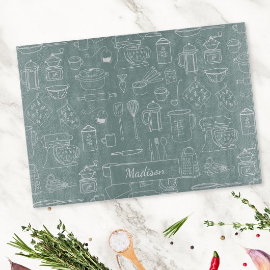 ヴィンテージモダン台所用品かわいいドードル カッティングボード