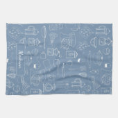 ヴィンテージモダン台所用品かわいいドードル キッチンタオル (横)