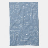 ヴィンテージモダン台所用品かわいいドードル キッチンタオル (縦)