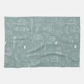 ヴィンテージモダン台所用品かわいいドードル キッチンタオル (横)